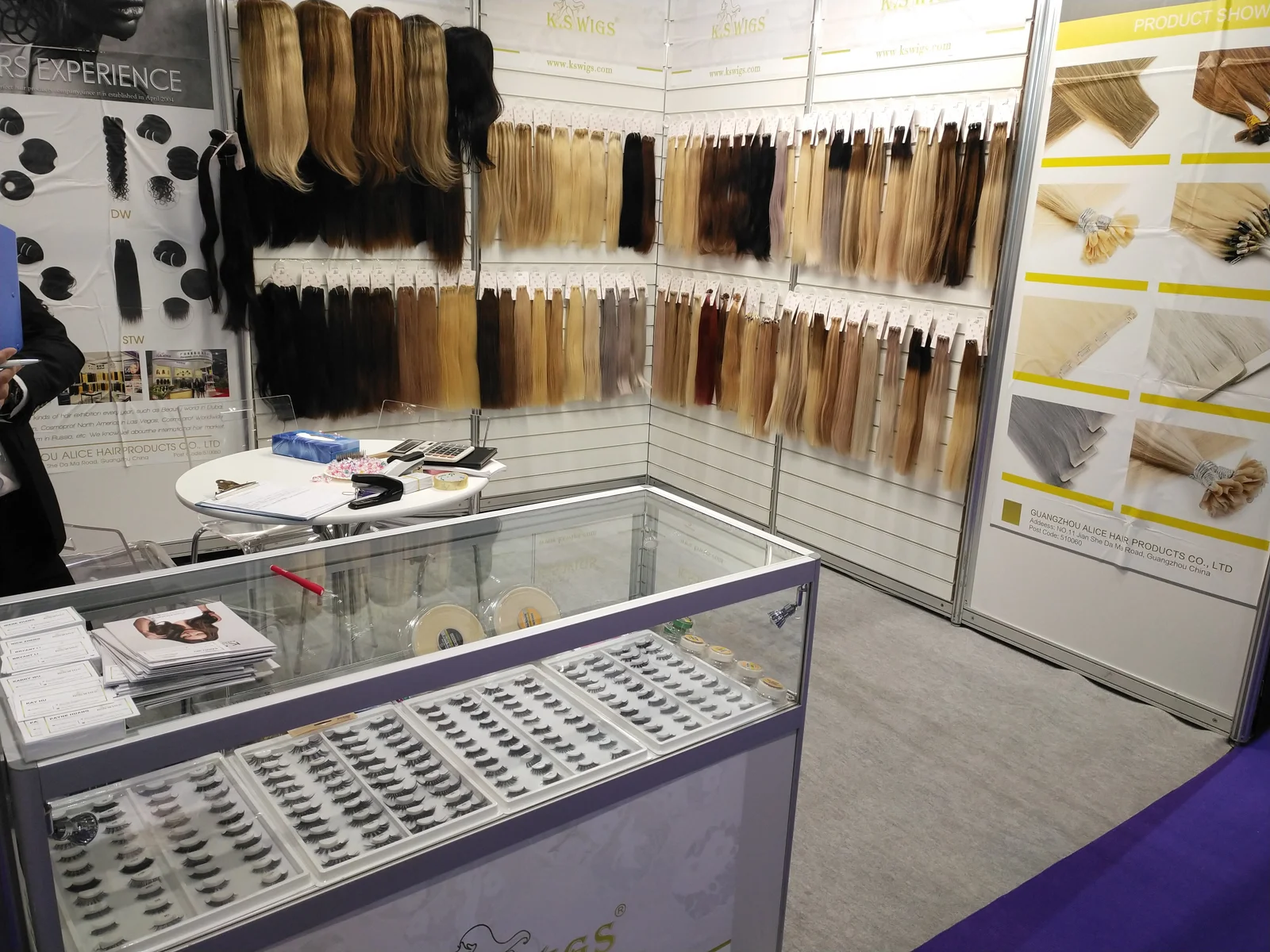 KS exhibition in London, United Kingdom, 2019 — human hair exhibition display